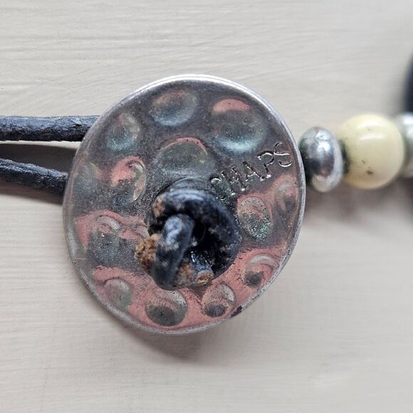 Vintage Chaps Glass Tiger Eye & Black Acrylic Bead Necklace - Picture 7 of 9